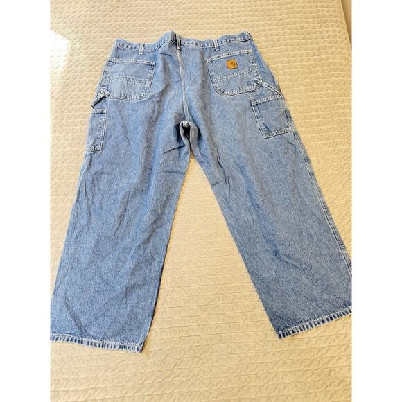 Carhartt Dungaree Fit Carpenter Jeans Pants Mens 42x27 - Picture 2 of 6